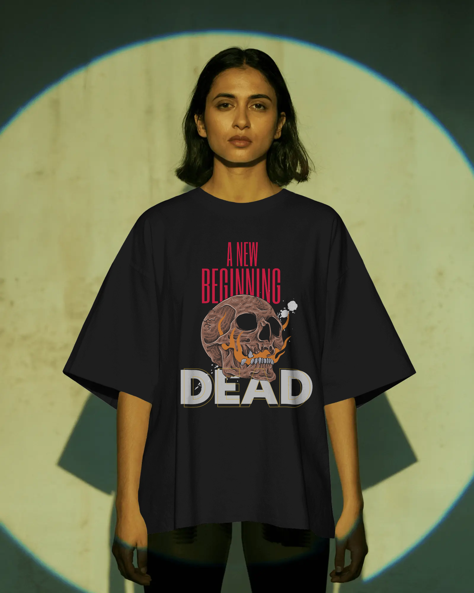 A New Beginning – Dead Streetwear Skull Oversized Black T-Shirt